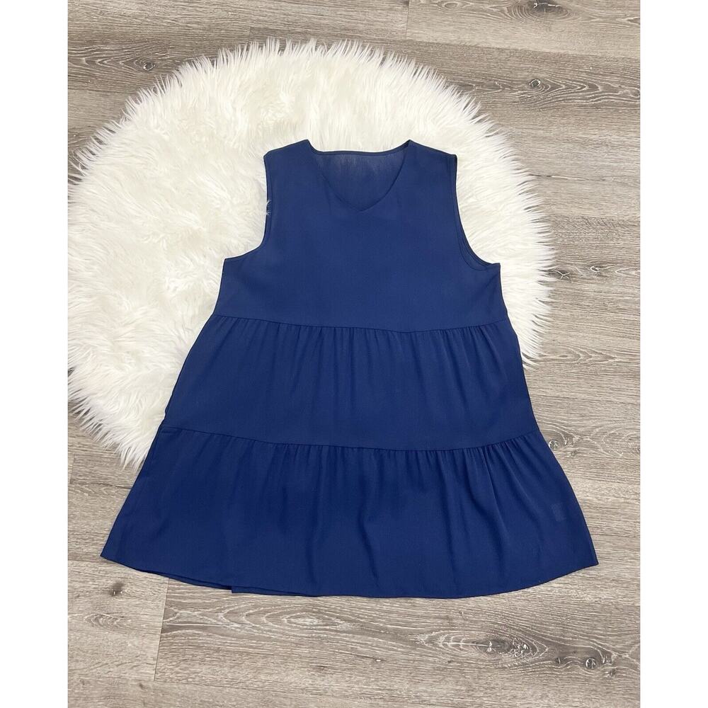 Women's Navy Blue Tiered Swing Dress Size XL
